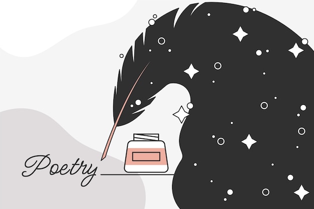 Free Vector hand drawn flat design poetry illustration