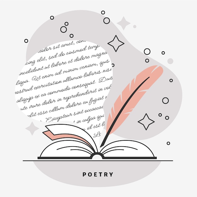 Free vector hand drawn flat design poetry illustration