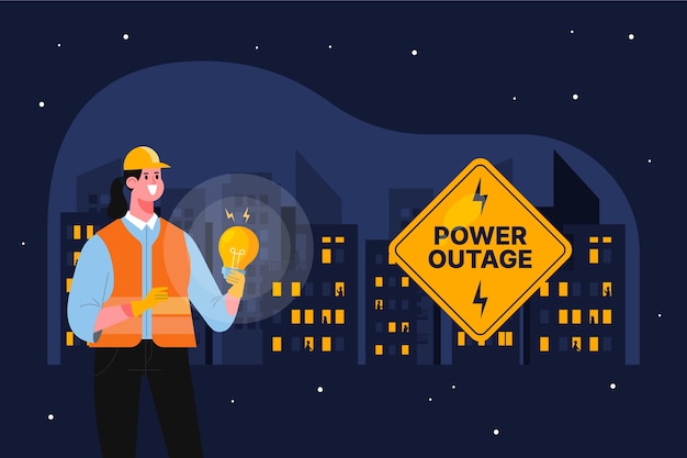 Free Vector hand drawn flat design power outage background