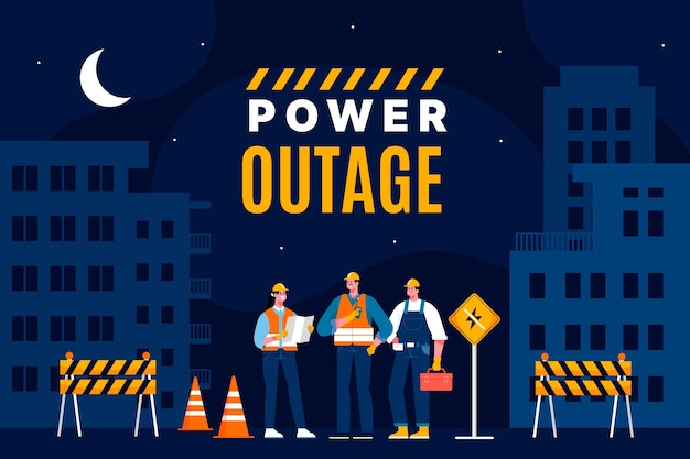 Free Vector hand drawn flat design power outage background