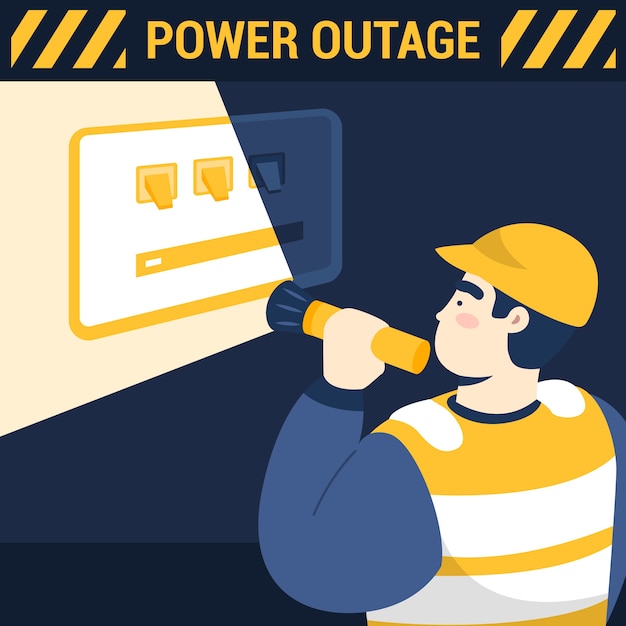 Free vector hand drawn flat design power outage illustration