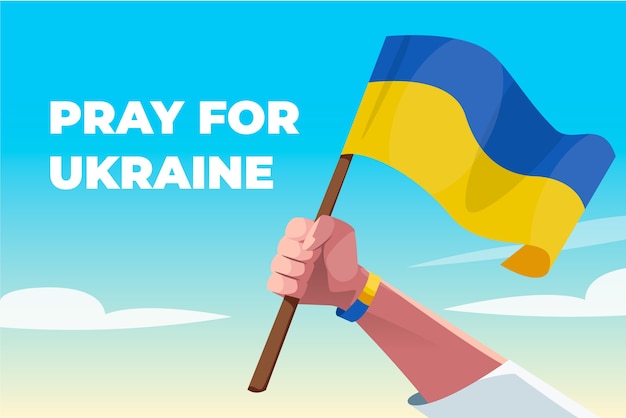 Free vector hand drawn flat design pray for ukraine illustration