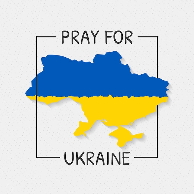 Hand drawn flat design pray for ukraine