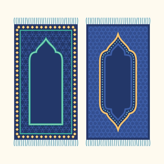 Hand drawn flat design prayer mat