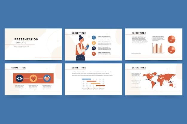 Hand drawn flat design presentation templates