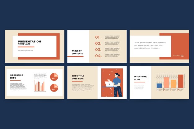 Hand drawn flat design presentation templates