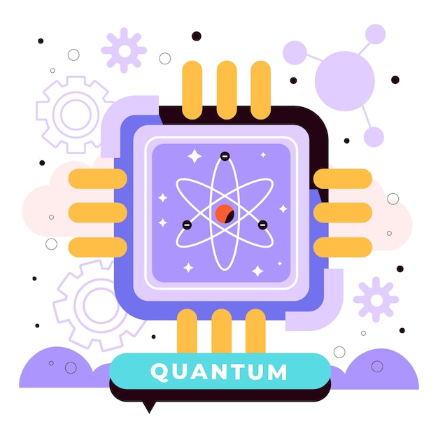 Free Vector hand drawn flat design quantum illustration