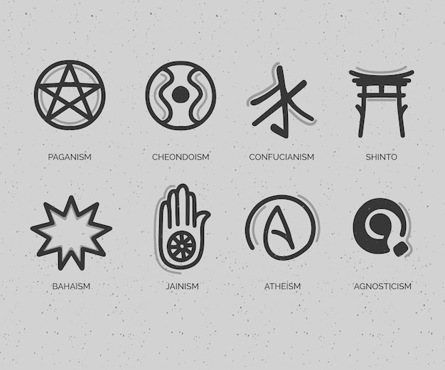 Free Vector hand drawn flat design religious symbol collection