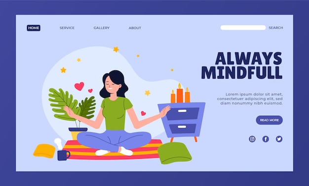 Hand drawn flat design retreat landing page