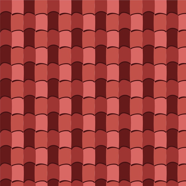 Hand drawn flat design roof tile pattern