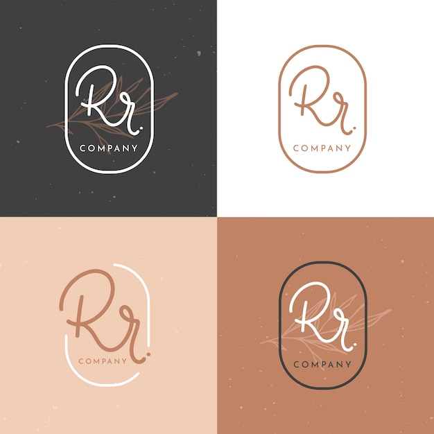 Free Vector hand drawn flat design rr logo template