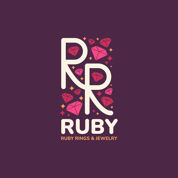 Hand drawn flat design rr logo