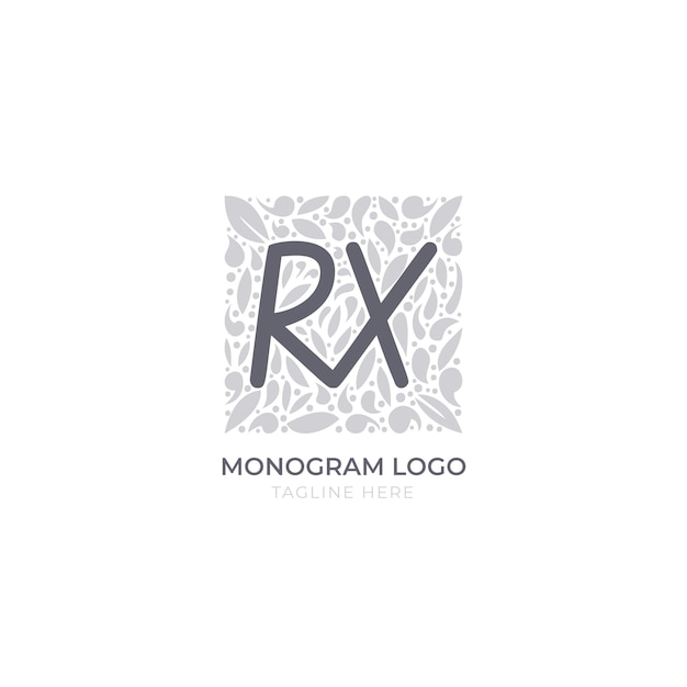 Free vector hand drawn flat design rx or xr logo