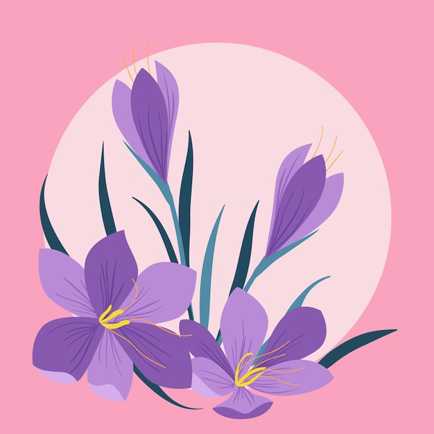 Free Vector hand drawn flat design saffron illustration