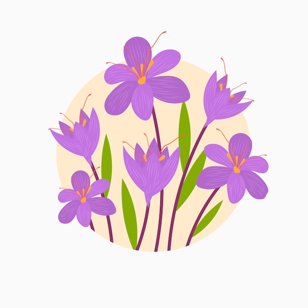 Hand drawn flat design saffron illustration