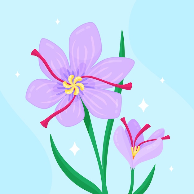 Free Vector hand drawn flat design saffron illustration