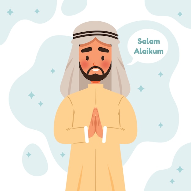 Hand drawn flat design salam illustration