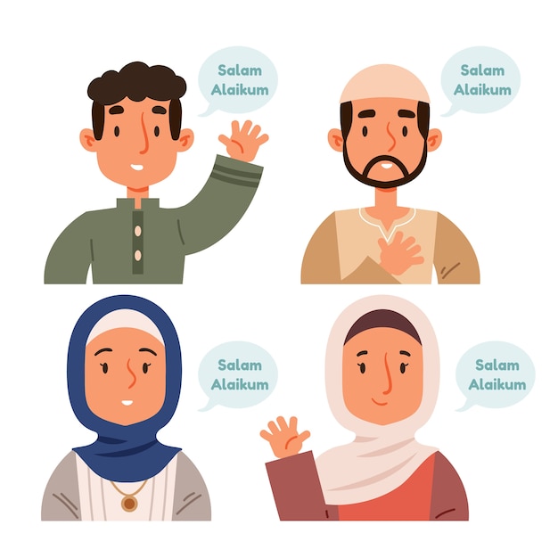 Hand drawn flat design salam illustration