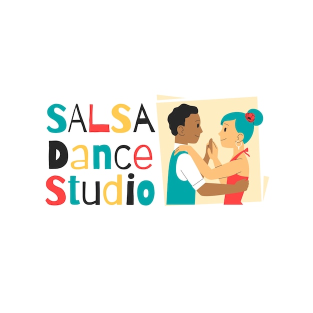 Hand drawn flat design salsa logo