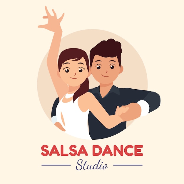 Hand drawn flat design salsa logo