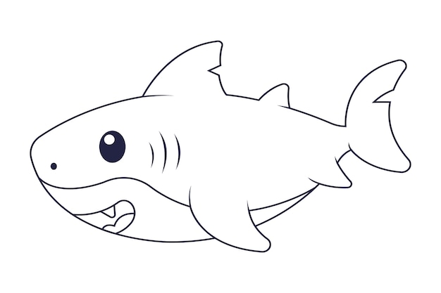 Free Vector hand drawn flat design shark outline