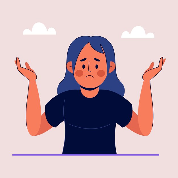 Hand drawn flat design shrug illustration