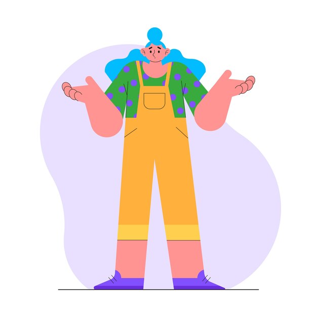 Hand drawn flat design shrug illustration