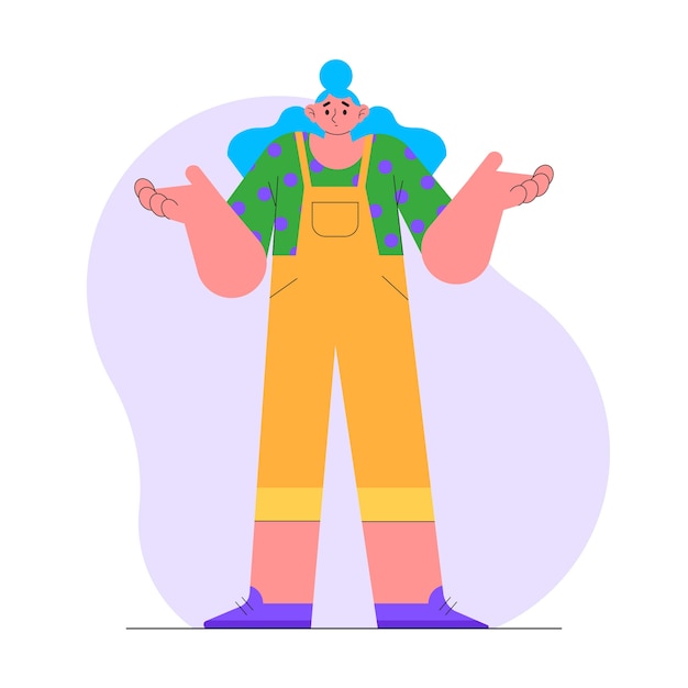 Hand drawn flat design shrug illustration