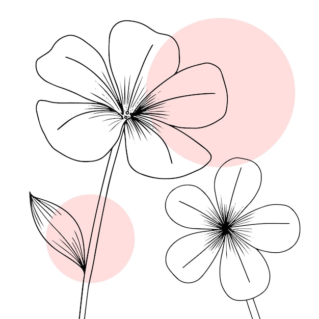 Free Vector hand drawn flat design simple flower outline