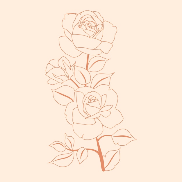 Free vector hand drawn flat design simple flower outline