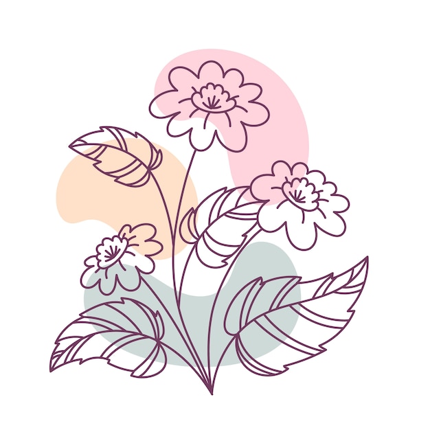 Hand drawn flat design simple flower outline