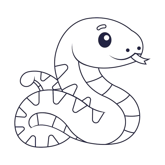 Free vector hand drawn flat design snake outline