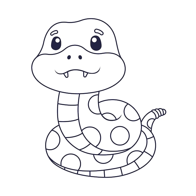 Hand drawn flat design snake outline