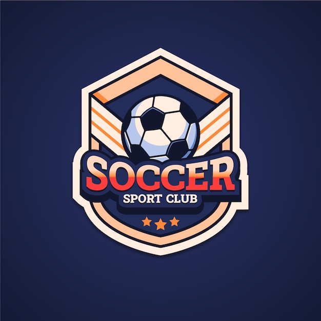 Hand drawn flat design soccer  logo