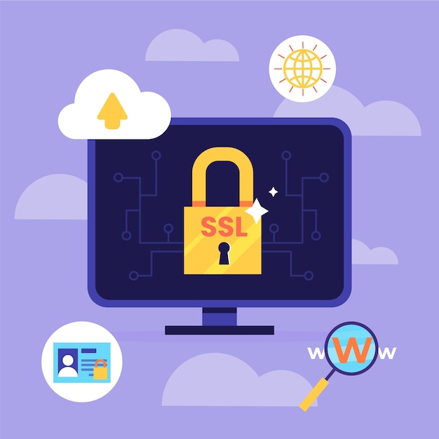 Free Vector hand drawn flat design ssl illustration