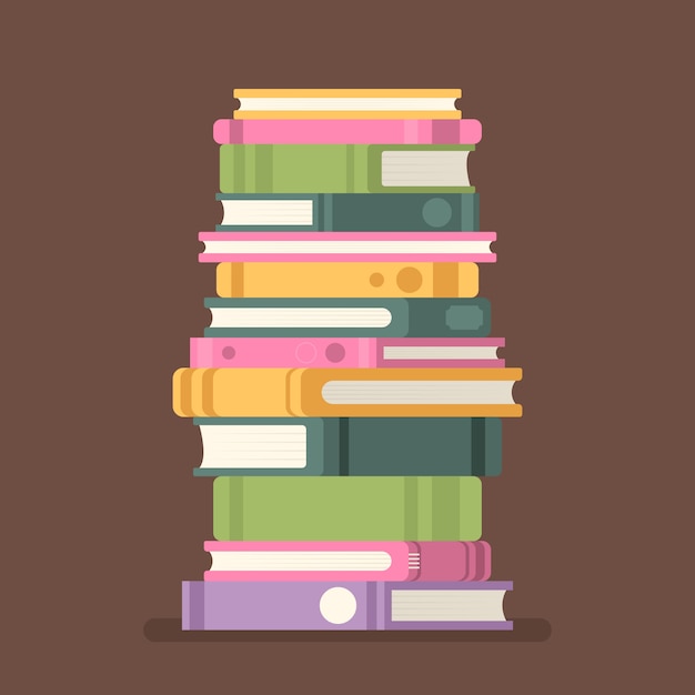 Free vector hand drawn flat design stack of books illustration