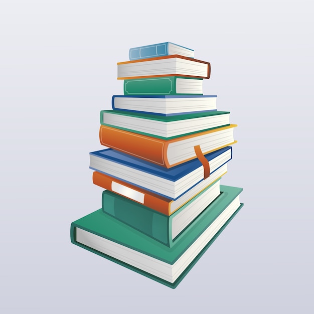 Free Vector hand drawn flat design stack of books illustration