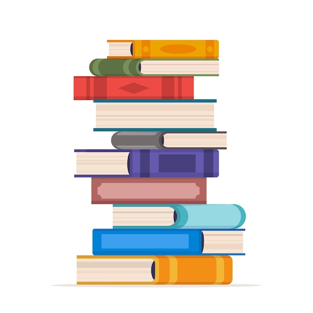 Free Vector hand drawn flat design stack of books