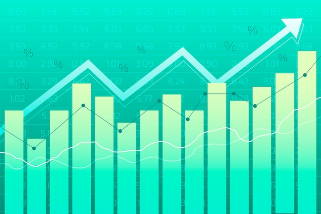 Free Vector hand drawn flat design stock market concept