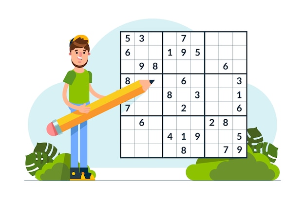 Free Vector hand drawn flat design sudoku game design