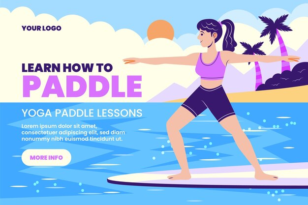 Hand drawn flat design sup lessons templates