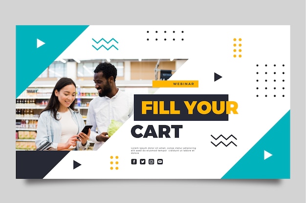 Hand drawn flat design supermarket webinar