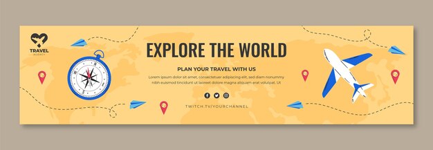 Hand drawn flat design travel agency template