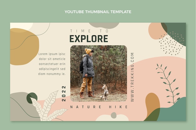 Free Vector hand drawn flat design trekking youtube thumbnail