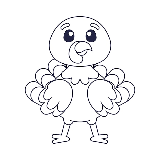 Free Vector hand drawn flat design turkey outline