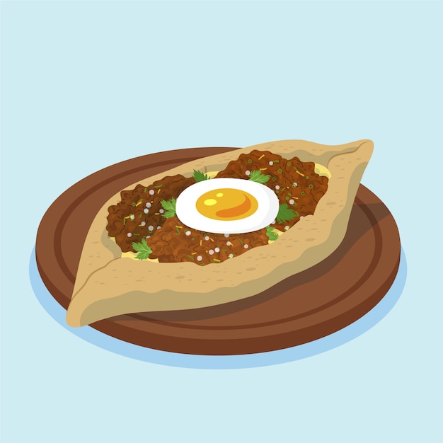 Hand drawn flat design turkish food