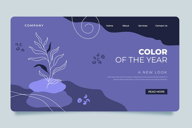 Free Vector hand drawn flat design very peri landing page