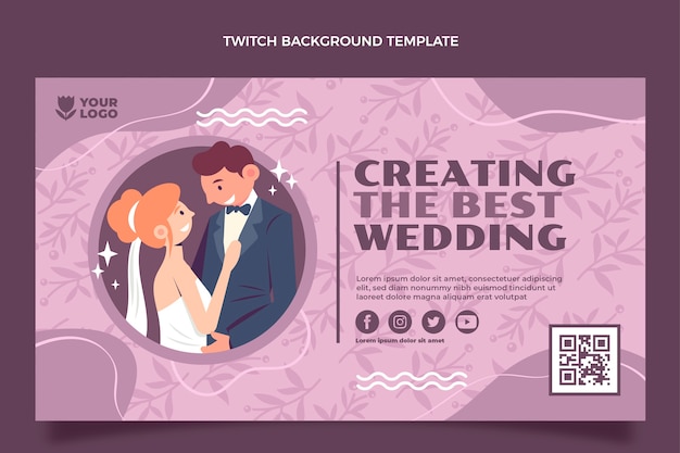 Free Vector hand drawn flat design wedding planner design template