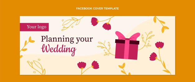 Hand drawn flat design wedding planner design template