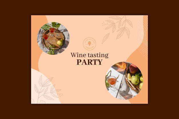 Hand drawn flat design wine party photocall